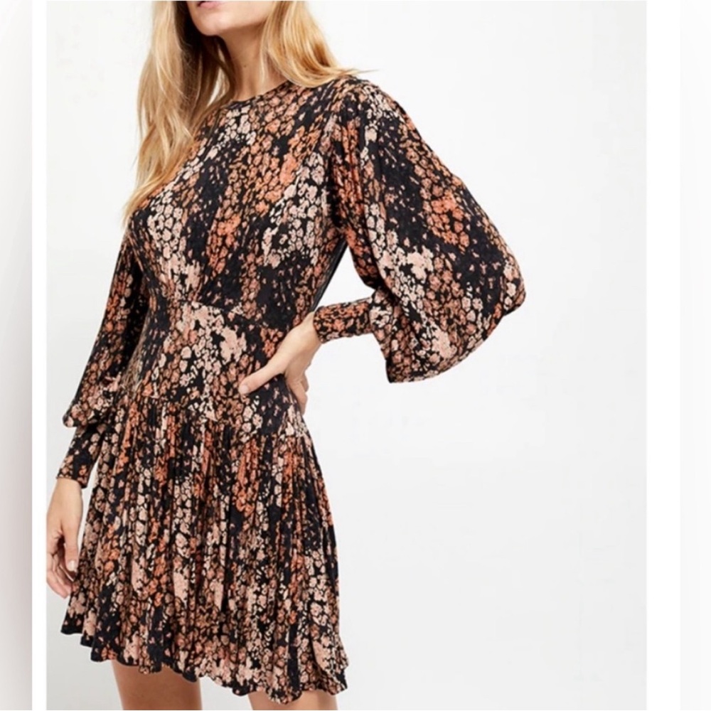 Free People Black and Orange Floral Dress